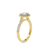 Wonder Halo Queen Diamond Engagement Ring Yellow gold