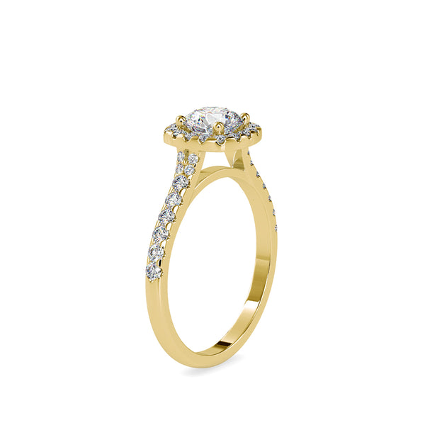 Wonder Halo Queen Diamond Engagement Ring Yellow gold