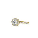 Wonder Halo Queen Diamond Engagement Ring Yellow gold