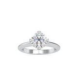 4 Prong Round Cut Diamond Engagement Ring Platinum