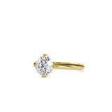 4 Prong Round Cut Diamond Engagement Ring Yellow gold
