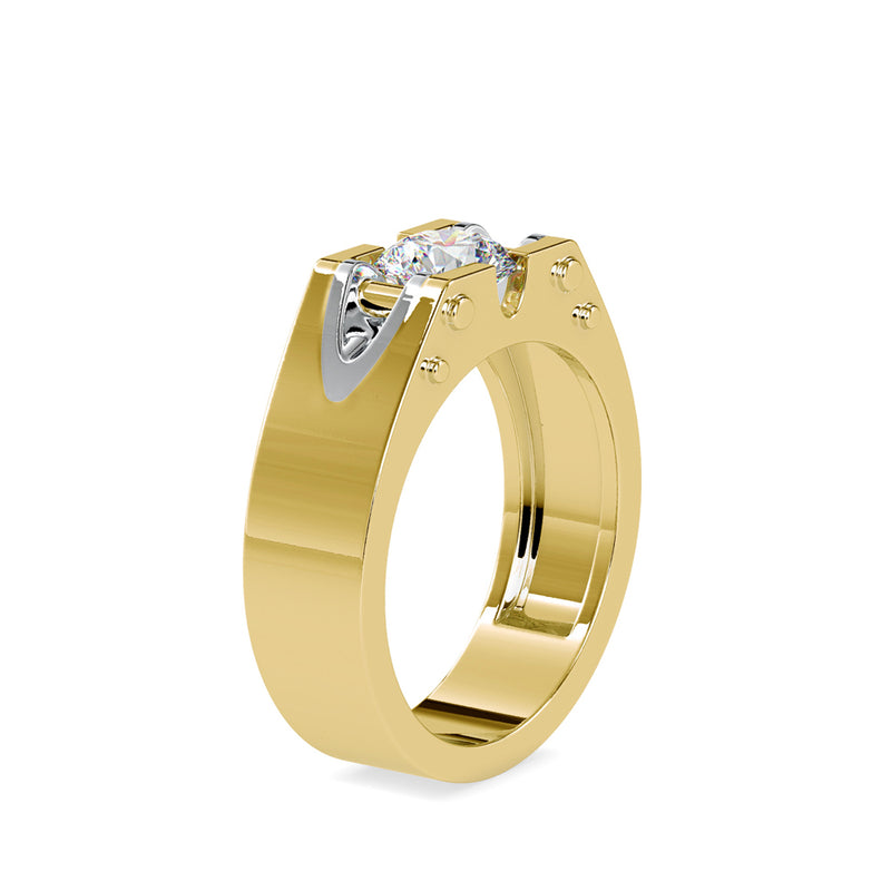 Round Brilliant Cut Solitaire Diamond Engagement Ring Yellow gold