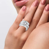 Emerald diamond King Eye Engagement Ring White gold