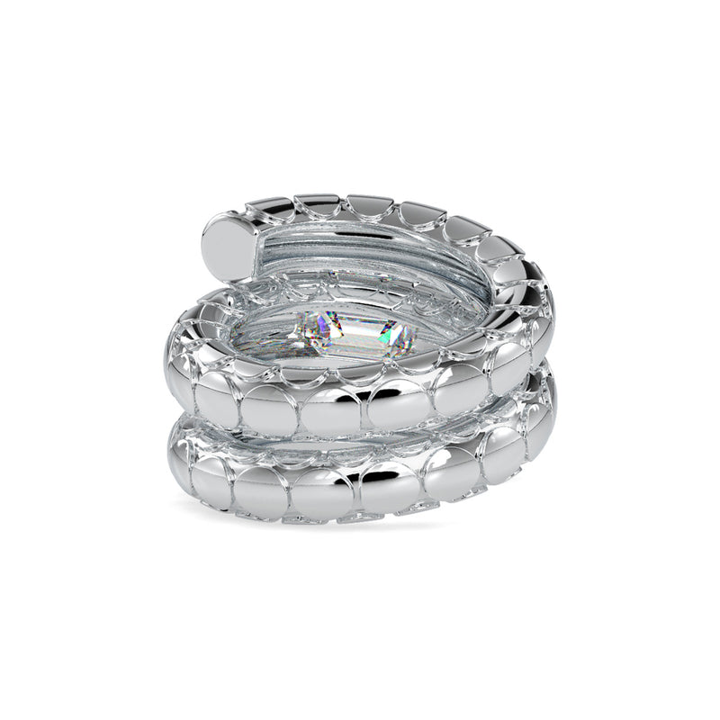 Emerald diamond King Eye Engagement Ring White gold