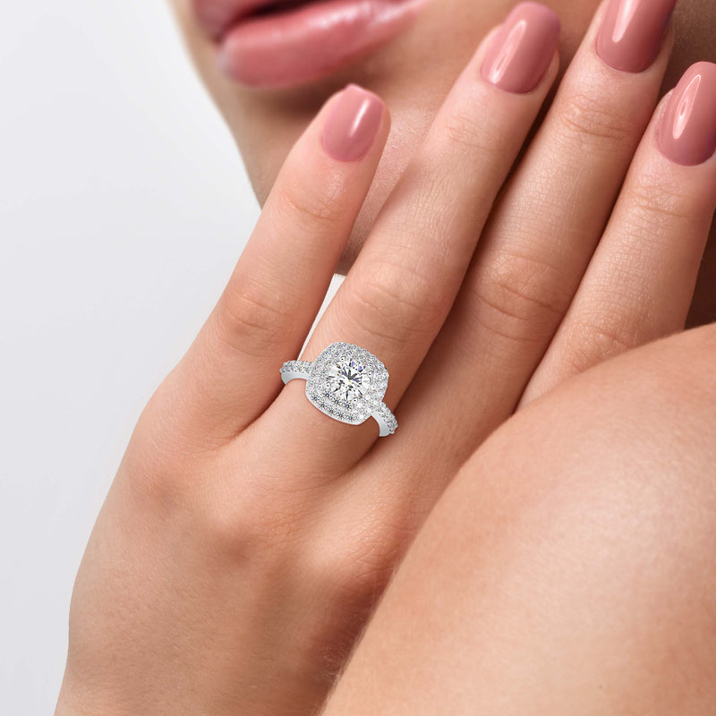 Percy Round Diamond Engagement Ring White gold