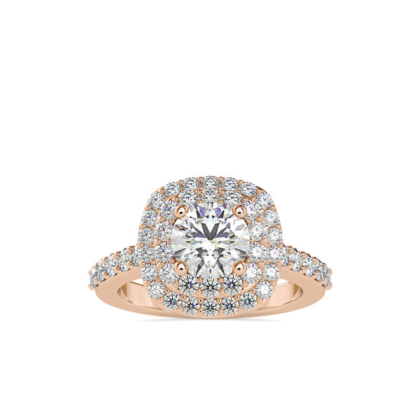 Percy Round Diamond Engagement Ring Rose gold
