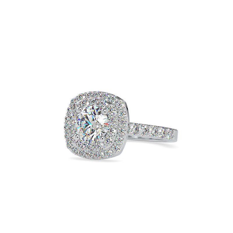 Percy Round Diamond Engagement Ring Platinum