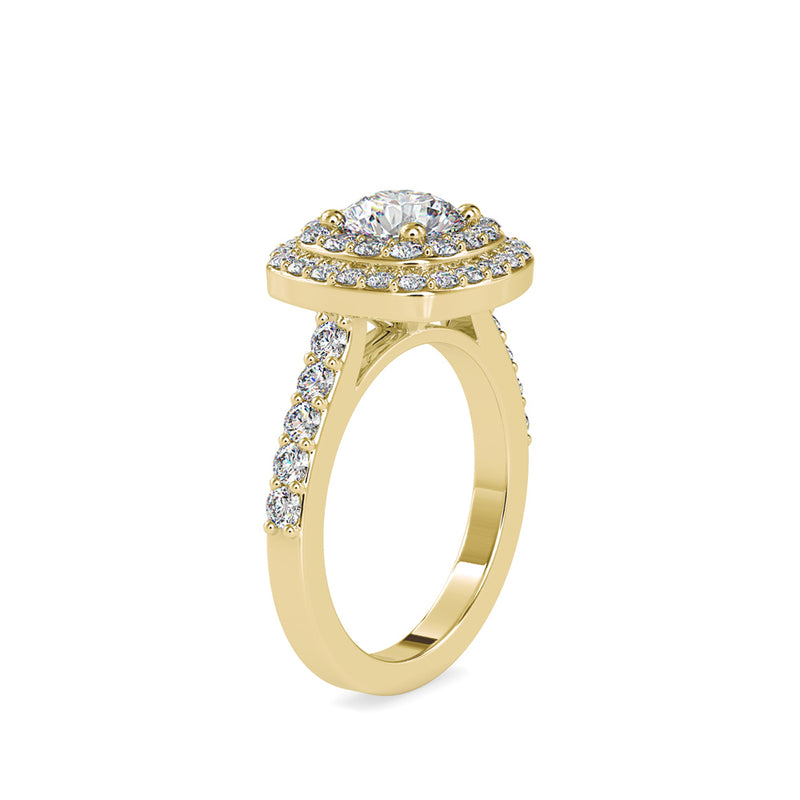 Percy Round Diamond Engagement Ring Yellow gold