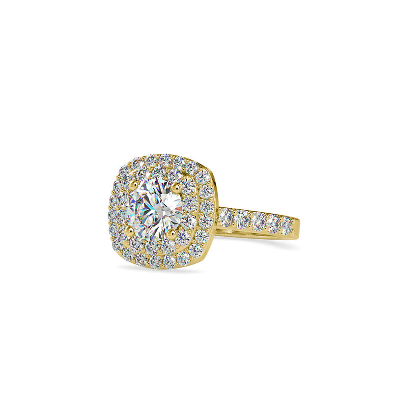 Percy Round Diamond Engagement Ring Yellow gold