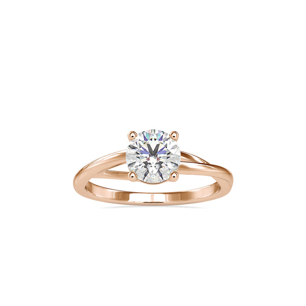 Brilliant Round Cut 4 Prong Diamond Engagement Ring Rose gold