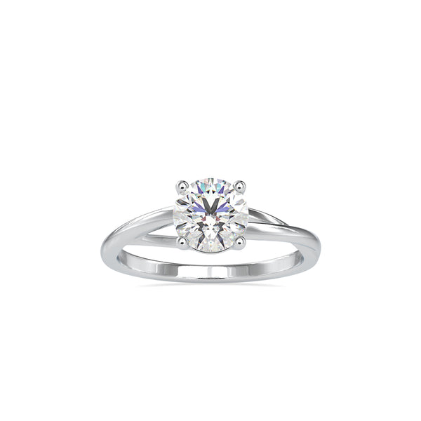 Brilliant Round Cut 4 Prong Diamond Engagement Ring Platinum