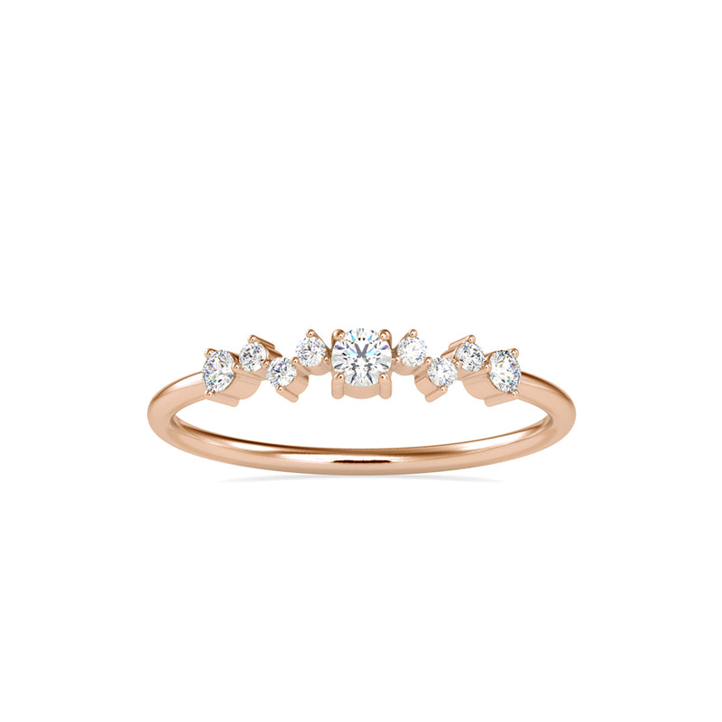 Celeste Round Stone Diamond Ring Rose gold