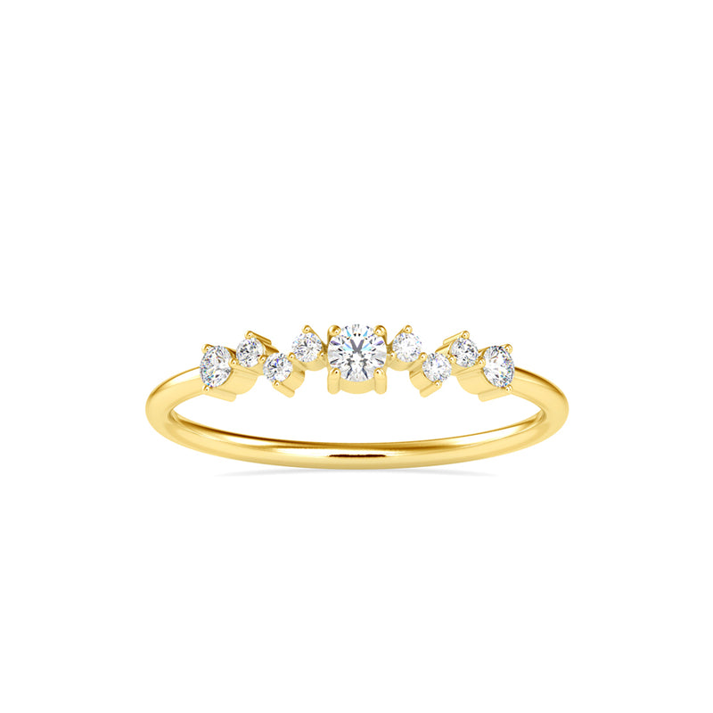 Celeste Round Stone Diamond Ring Yellow gold