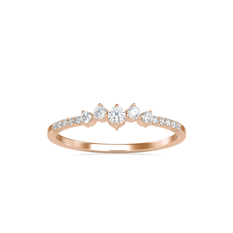 Heady Crest Diamond Stone Ring Rose gold