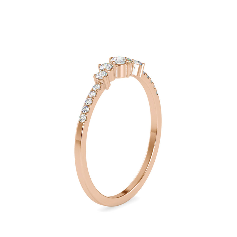 Heady Crest Diamond Stone Ring Rose gold