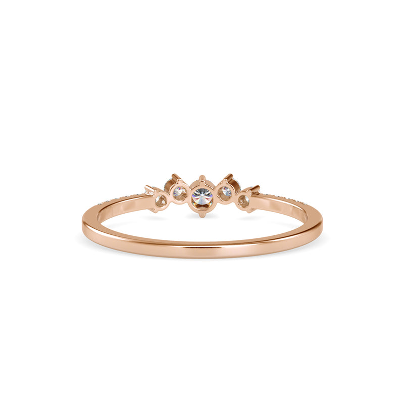 Heady Crest Diamond Stone Ring Rose gold