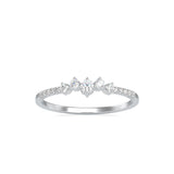 Heady Crest Diamond Stone Ring White gold