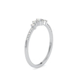 Heady Crest Diamond Stone Ring White gold