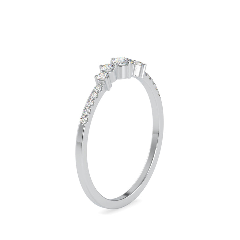 Heady Crest Diamond Stone Ring Platinum