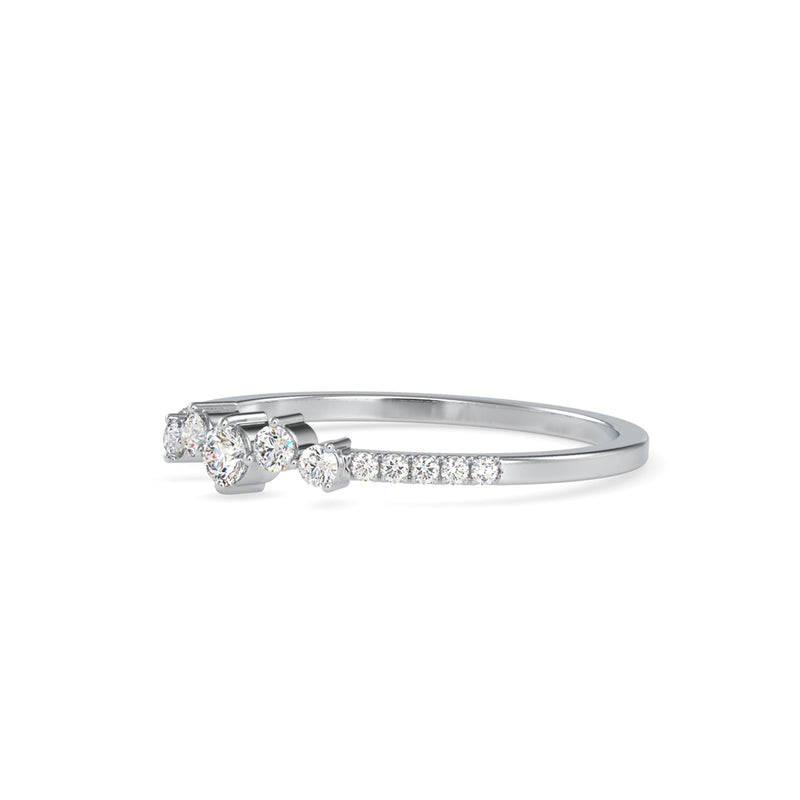 Heady Crest Diamond Stone Ring White gold