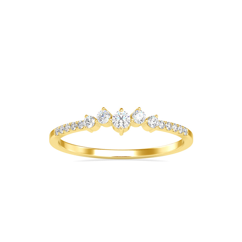 Heady Crest Diamond Stone Ring Yellow gold