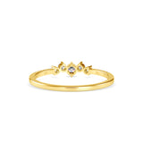 Heady Crest Diamond Stone Ring Yellow gold