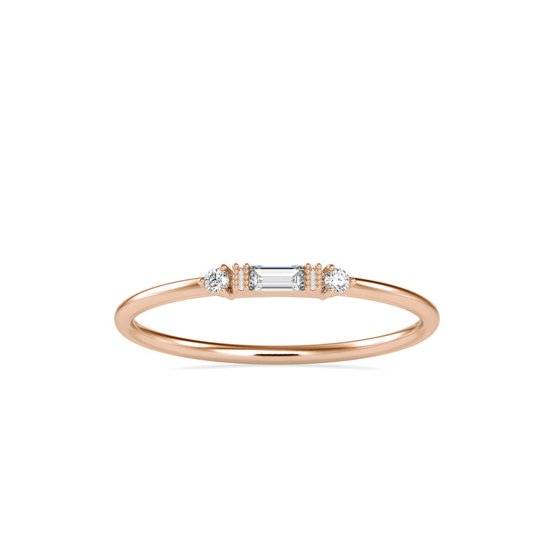 Meridian Three Stone Diamond Ring Rose gold