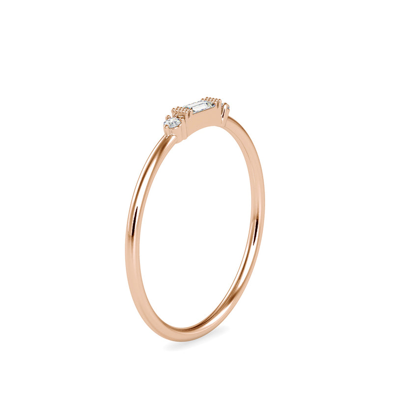 Meridian Three Stone Diamond Ring Rose gold