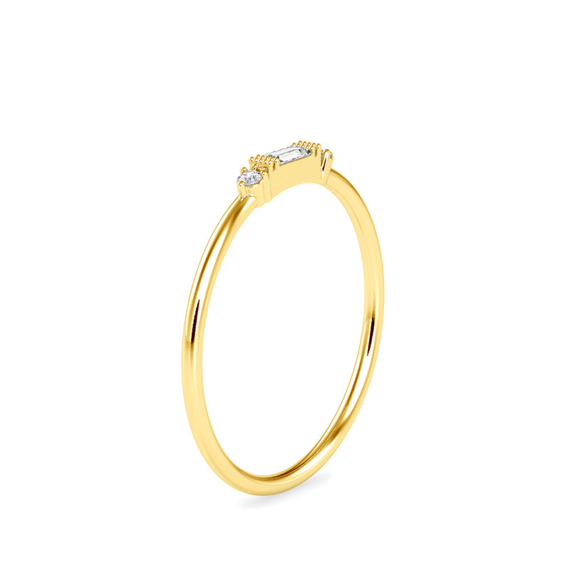 Meridian Three Stone Diamond Ring Yellow gold