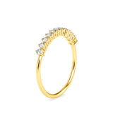 Round Stone Chaplet Diamond Ring Yellow gold