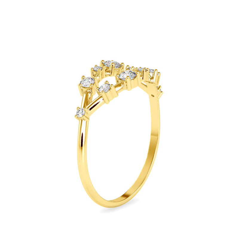 Haniwa Delicate Diamond Ring Yellow gold