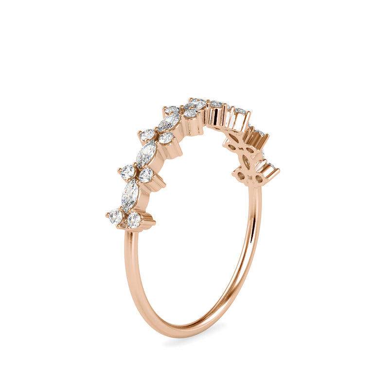 Flora Marquise Stone Diamond Ring Rose gold