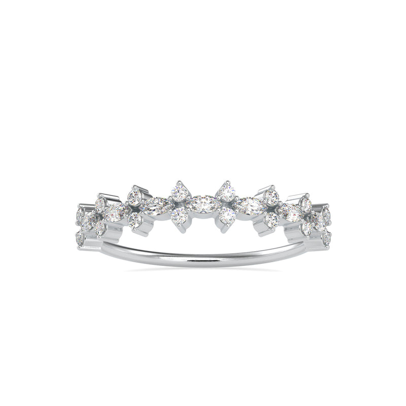 Flora Marquise Stone Diamond Ring White gold