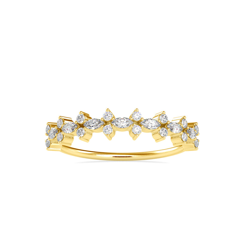 Flora Marquise Stone Diamond Ring Yellow gold