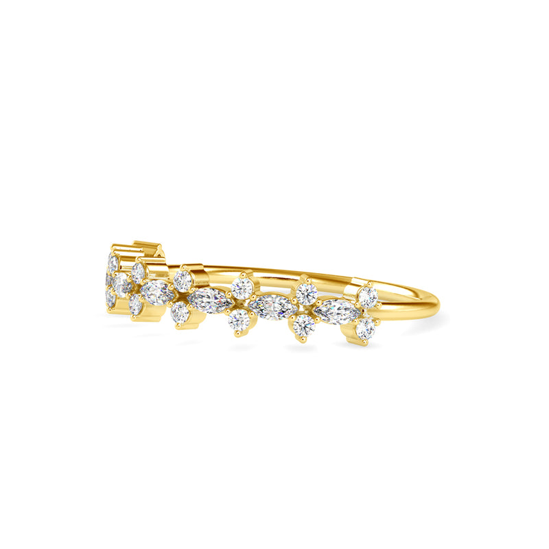 Flora Marquise Stone Diamond Ring Yellow gold