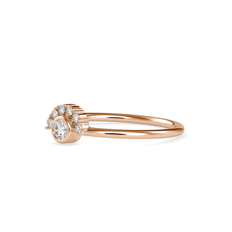 Orotund Delicate Diamond Stone Ring Rose gold