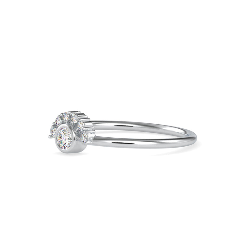 Orotund Delicate Diamond Stone Ring Platinum