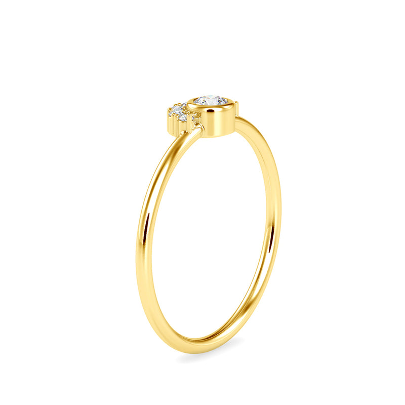 Orotund Delicate Diamond Stone Ring Yellow gold