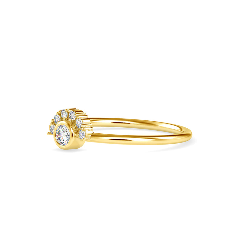 Orotund Delicate Diamond Stone Ring Yellow gold