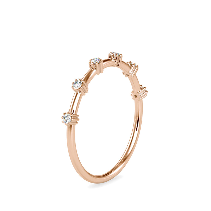 Rory Round Diamond Stone Ring Rose gold