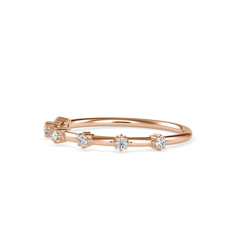 Rory Round Diamond Stone Ring Rose gold