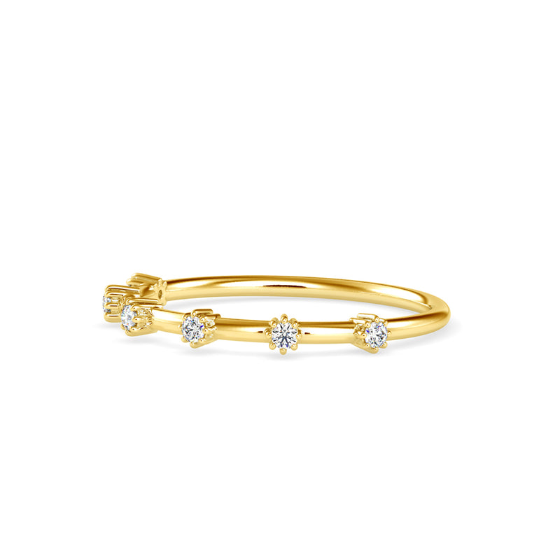 Rory Round Diamond Stone Ring Yellow gold