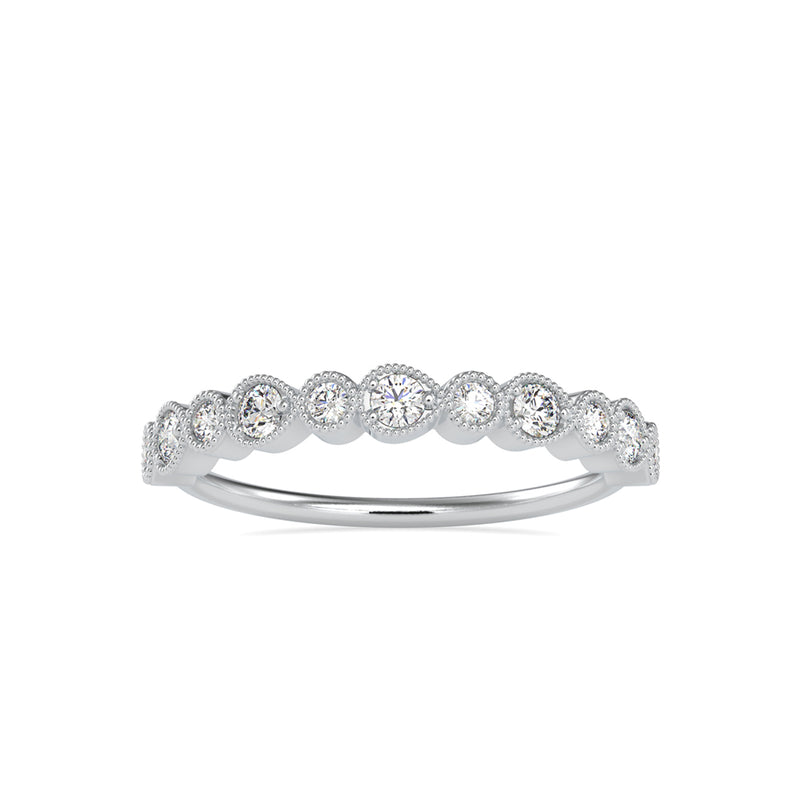 Maziken Delicate Diamond Ring Platinum