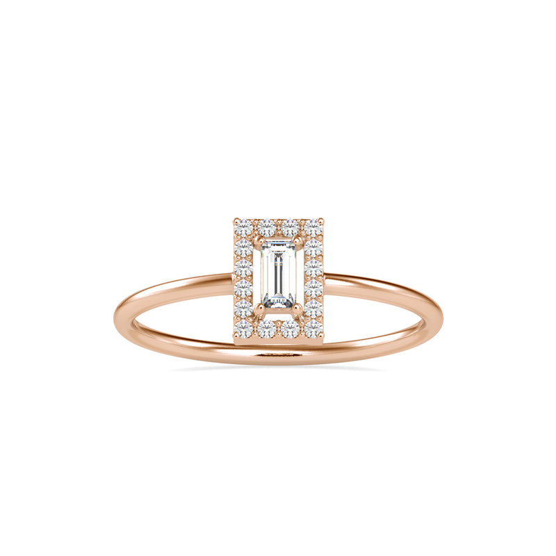 Worm Baguette Diamond stone Ring Rose gold