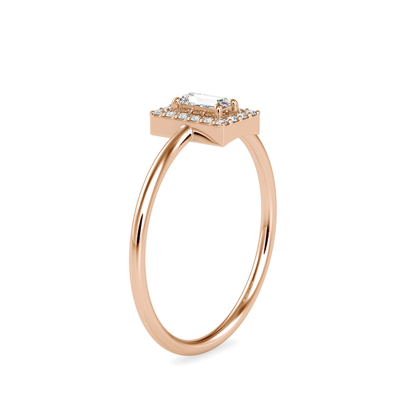 Worm Baguette Diamond stone Ring Rose gold