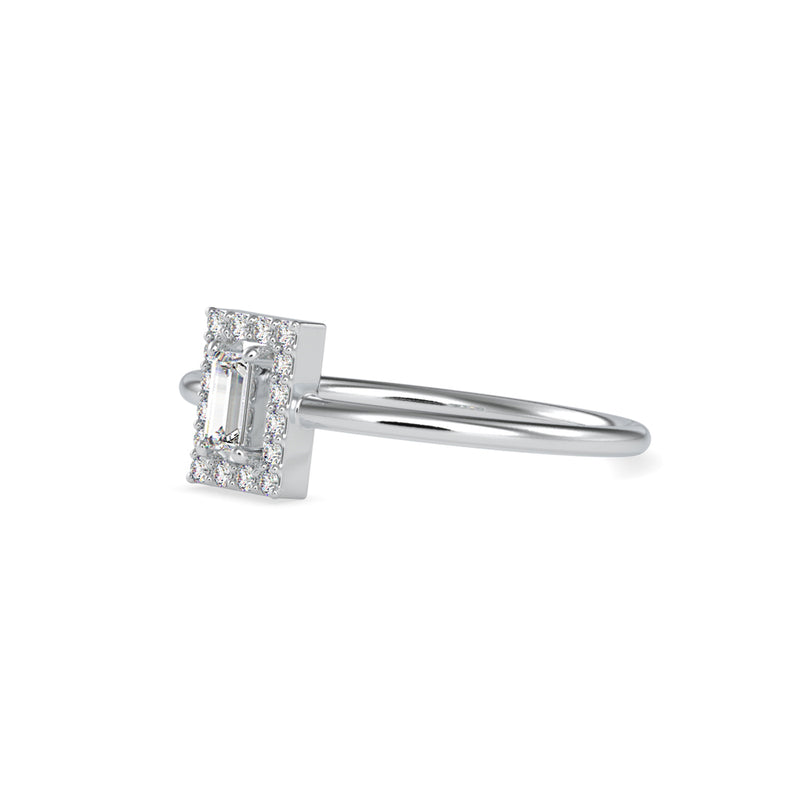 Worm Baguette Diamond stone Ring Platinum