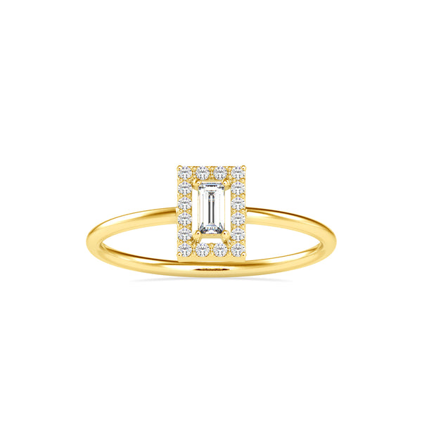 Worm Baguette Diamond stone Ring Yellow gold