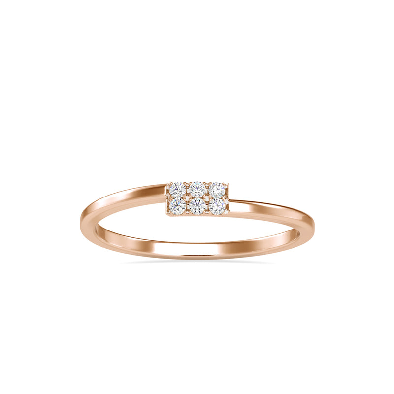 Sansa Round Stone Diamond Ring Rose gold