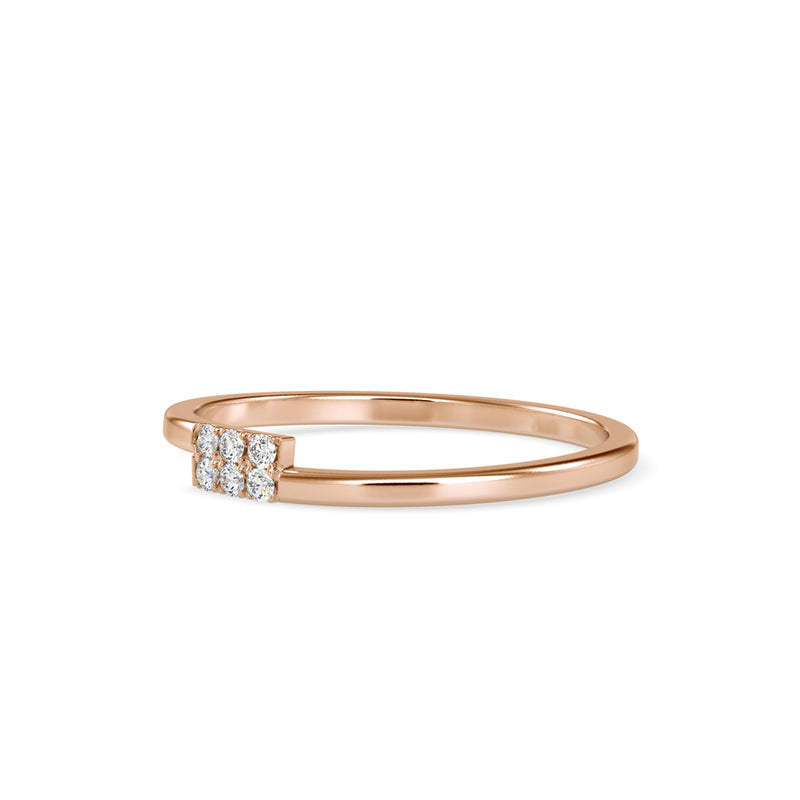 Sansa Round Stone Diamond Ring Rose gold