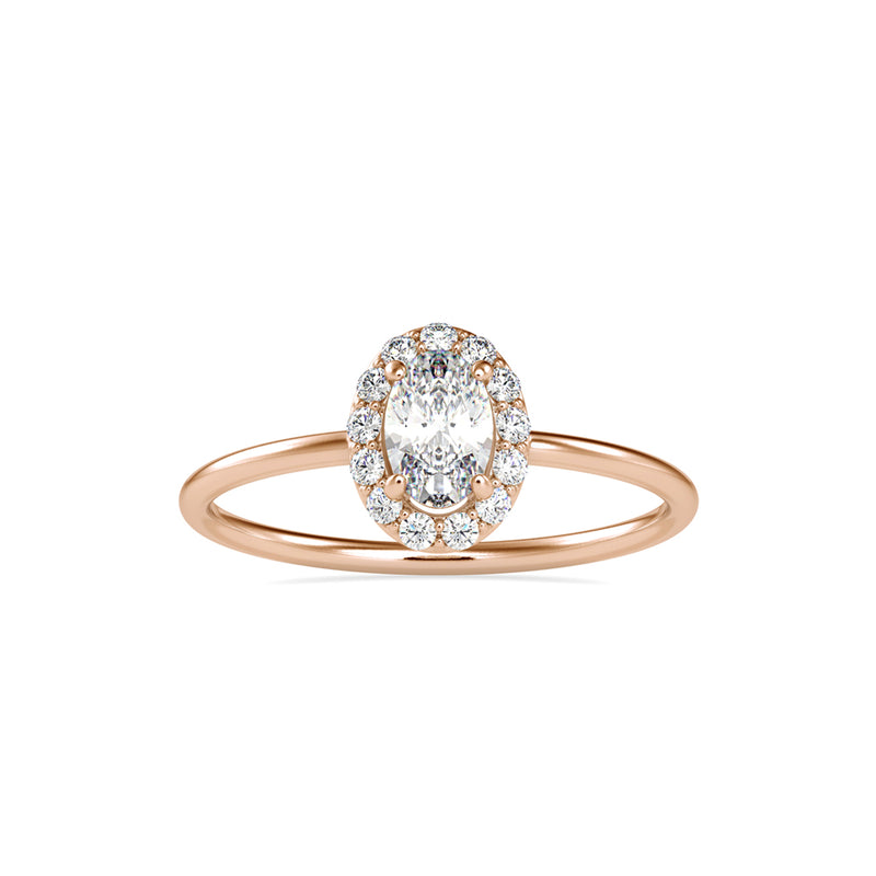 Kaze Oval Stone Diamond Ring Rose gold